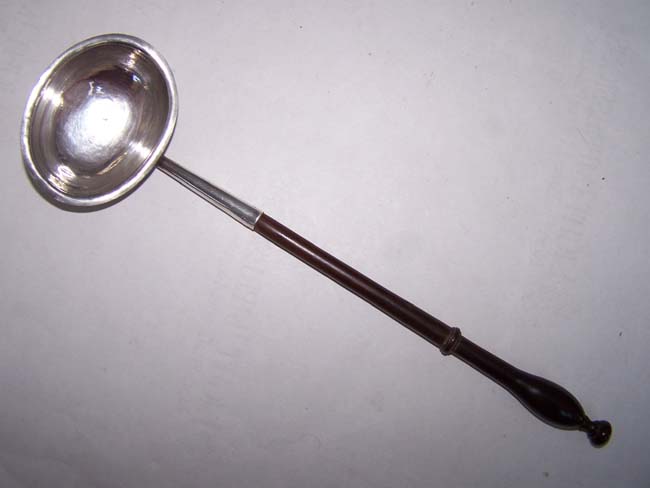 A Late 18th or early 19th century English Sterling Silver "Toddy" Ladle with inscription and dated 1805